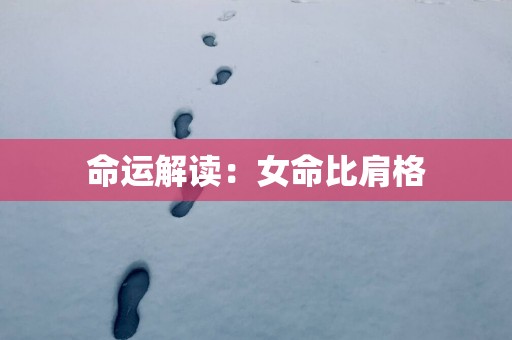 命运解读：女命比肩格