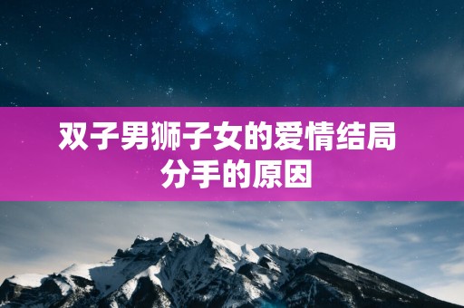 双子男狮子女的爱情结局  分手的原因