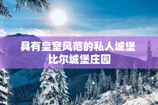 具有皇室风范的私人城堡 比尔城堡庄园