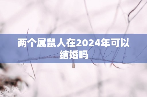 两个属鼠人在2025年可以结婚吗