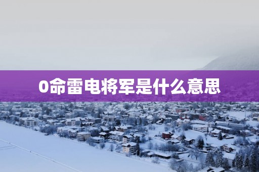 0命雷电将军是什么意思