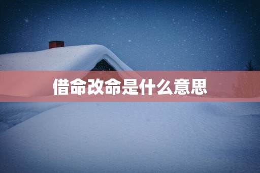 借命改命是什么意思