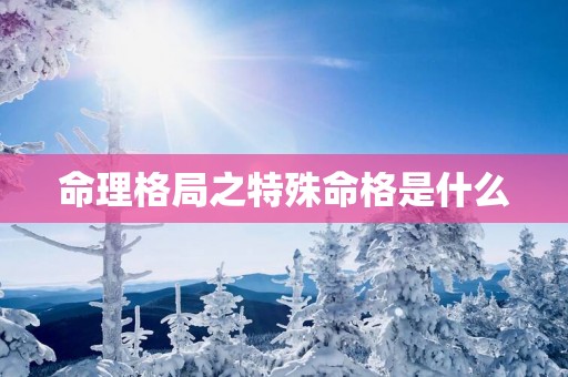 命理格局之特殊命格是什么