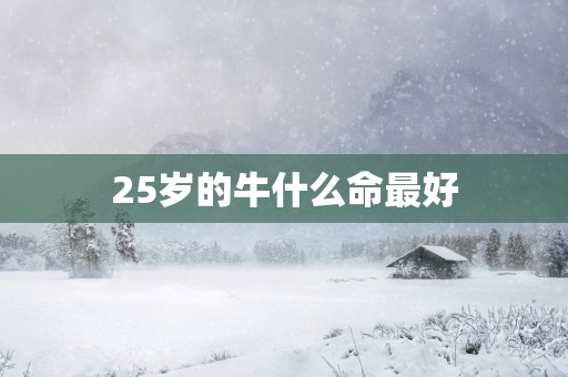 25岁的牛什么命最好