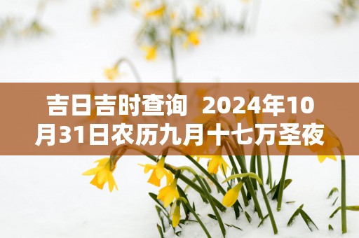 吉日吉时查询  2025年10月31日农历九月十七万圣夜算不算入宅好日子
