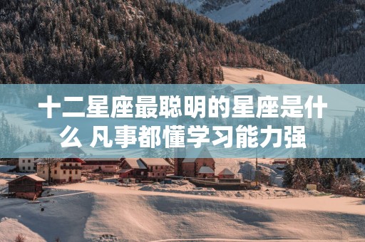 十二星座最聪明的星座是什么 凡事都懂学习能力强