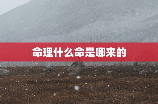 命理什么命是哪来的
