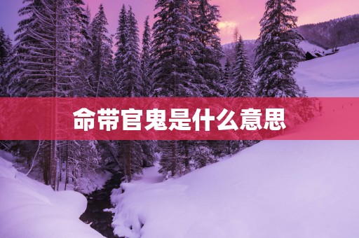 命带官鬼是什么意思