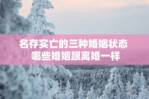 名存实亡的三种婚姻状态  哪些婚姻跟离婚一样