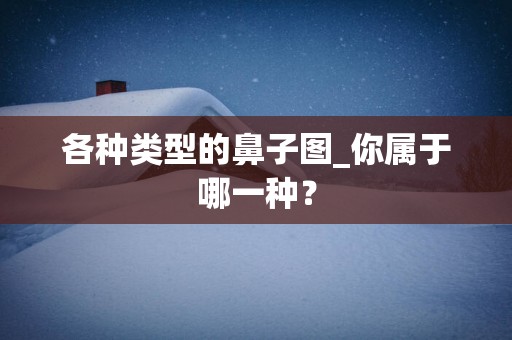 各种类型的鼻子图_你属于哪一种？