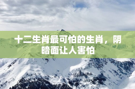 十二生肖最可怕的生肖，阴暗面让人害怕