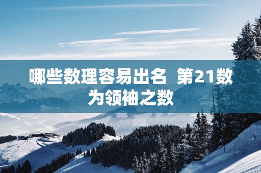 哪些数理容易出名  第21数为领袖之数