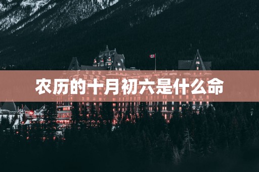 农历的十月初六是什么命