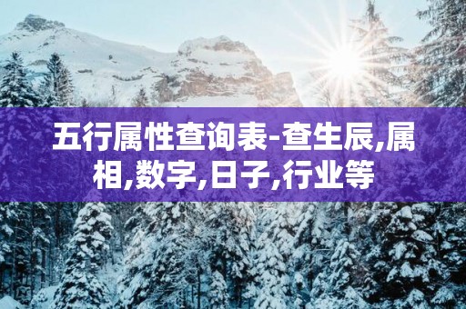 五行属性查询表-查生辰,属相,数字,日子,行业等
