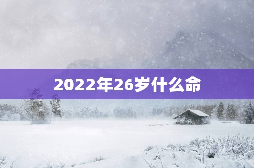 2025年26岁什么命