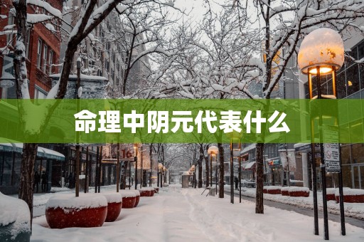 命理中阴元代表什么