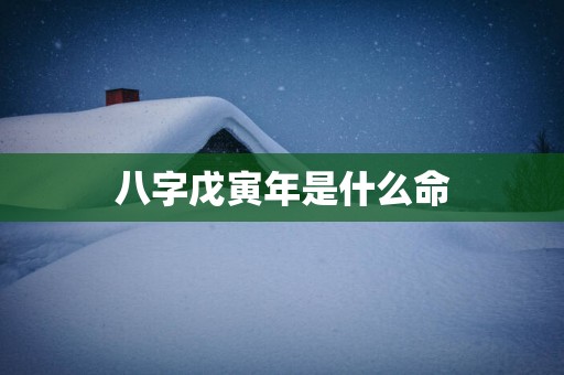 八字戊寅年是什么命