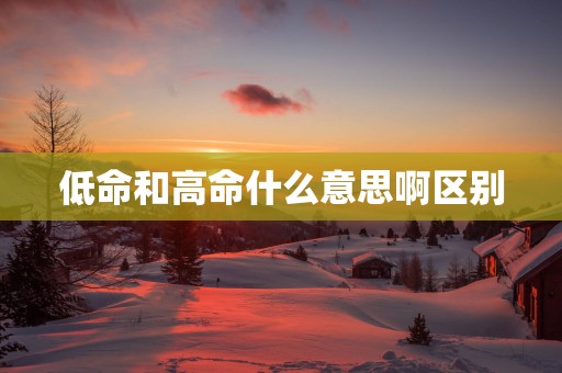 低命和高命什么意思啊区别