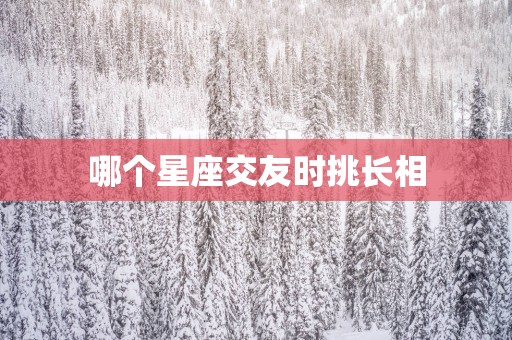 哪个星座交友时挑长相 哪个星座交友时挑长相