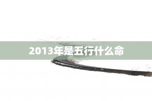 2013年是五行什么命
