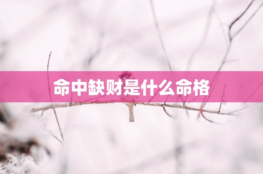 命中缺财是什么命格