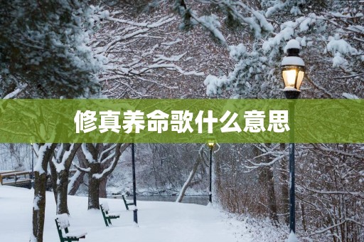 修真养命歌什么意思