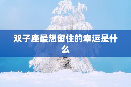 双子座最想留住的幸运是什么