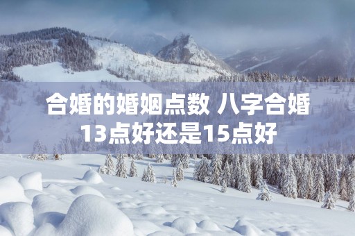 合婚的婚姻点数 八字合婚13点好还是15点好