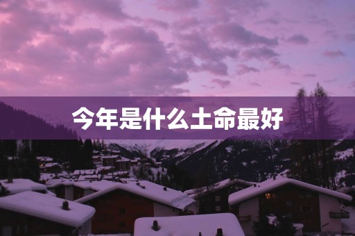 今年是什么土命最好