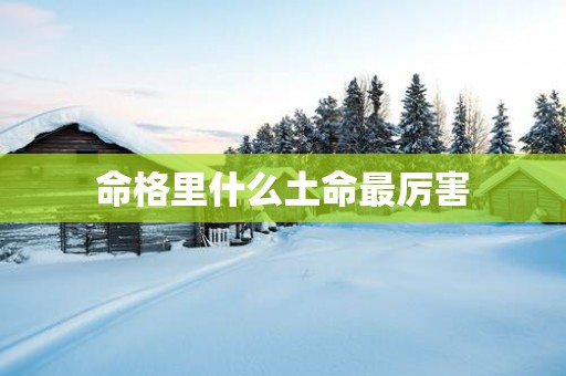 命格里什么土命最厉害