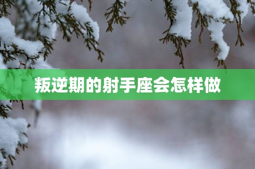 叛逆期的射手座会怎样做