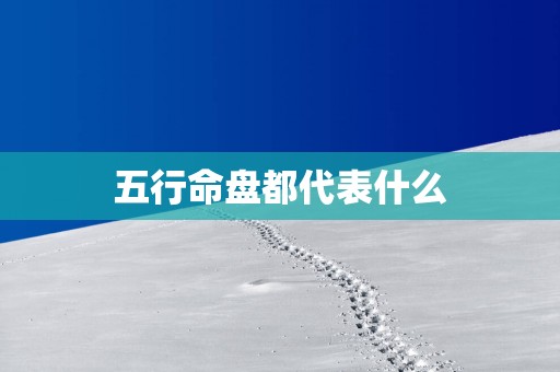 五行命盘都代表什么