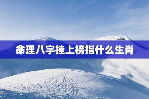 命理八字挂上榜指什么生肖