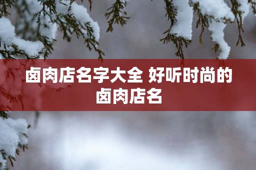 卤肉店名字大全 好听时尚的卤肉店名
