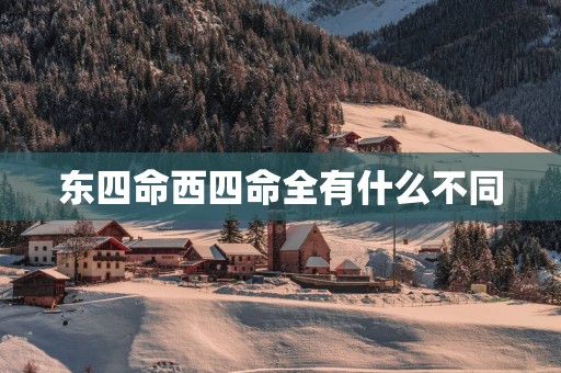 东四命西四命全有什么不同