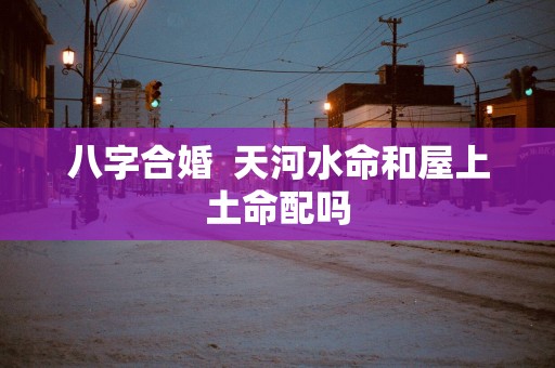 八字合婚  天河水命和屋上土命配吗