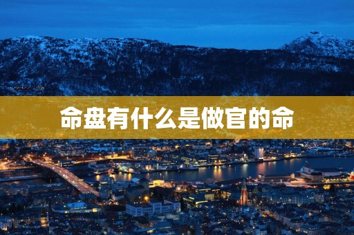 命盘有什么是做官的命