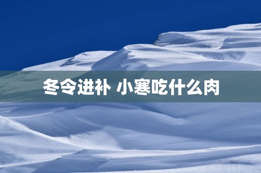 冬令进补 小寒吃什么肉