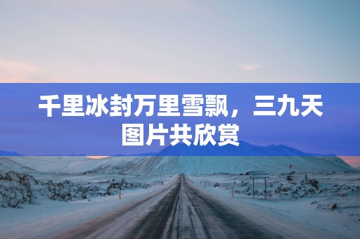 千里冰封万里雪飘，三九天图片共欣赏