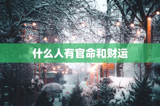 什么人有官命和财运