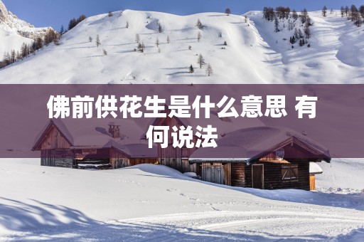 佛前供花生是什么意思 有何说法
