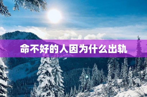 命不好的人因为什么出轨
