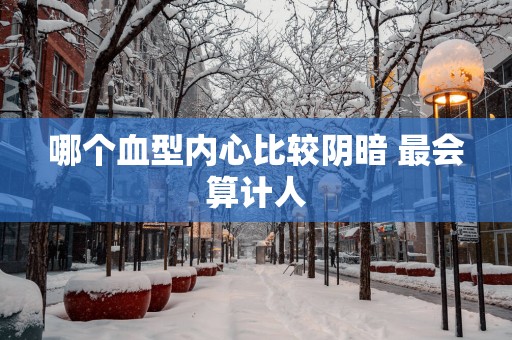 哪个血型内心比较阴暗 最会算计人
