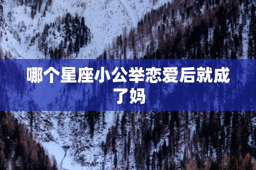 哪个星座小公举恋爱后就成了妈