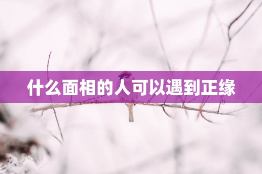 什么面相的人可以遇到正缘