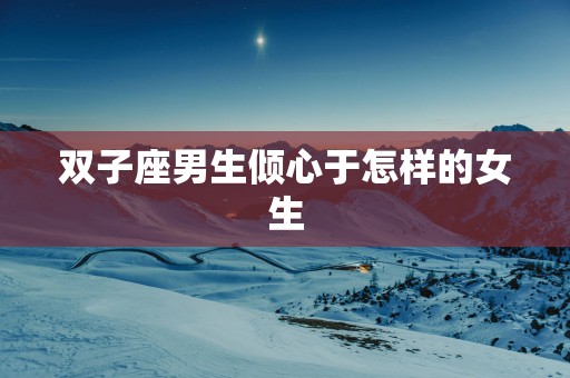 双子座男生倾心于怎样的女生