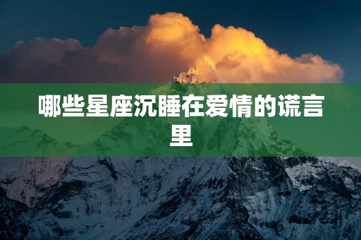 哪些星座沉睡在爱情的谎言里