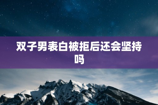 双子男表白被拒后还会坚持吗