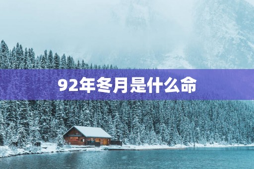 92年冬月是什么命