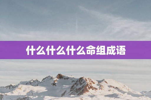 什么什么什么命组成语